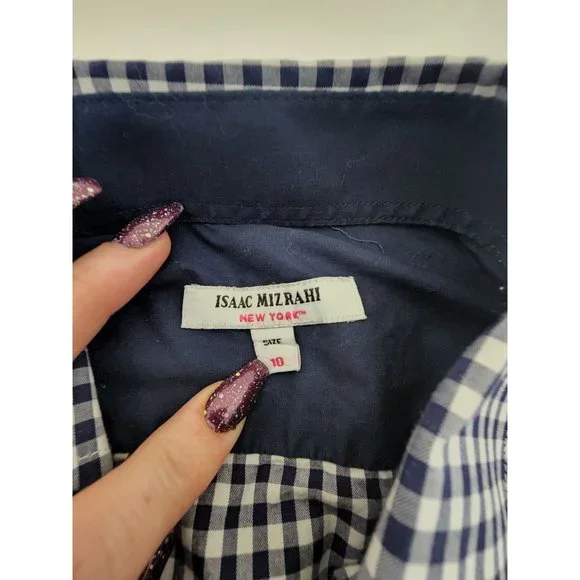 Boys Isaac Mizrahi Long Sleeve Blue/White Button Down Size 10 - Picture 4 of 4